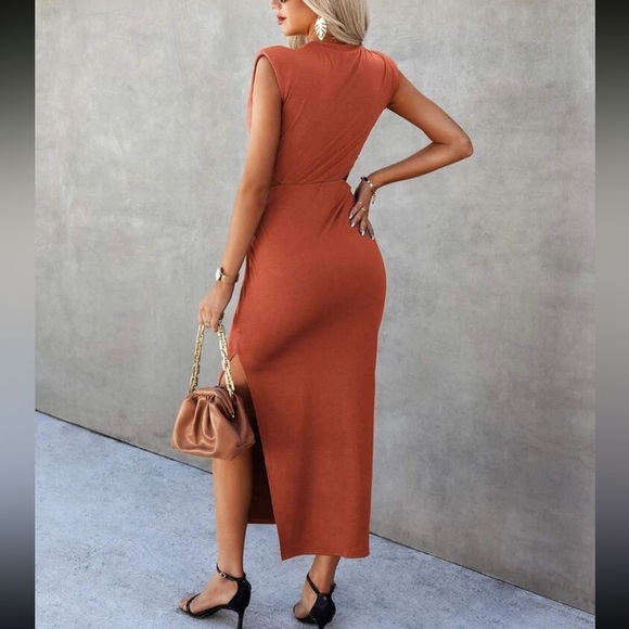 Burnt Orange Cut Out Dress - Picture 4 of 5